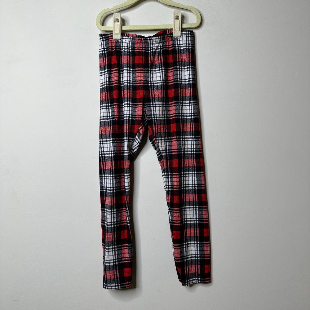 Wonder Nation Red/Black Plaid Leggings Girls Medium
